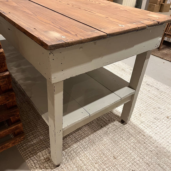 Vintage Worktable on Casters