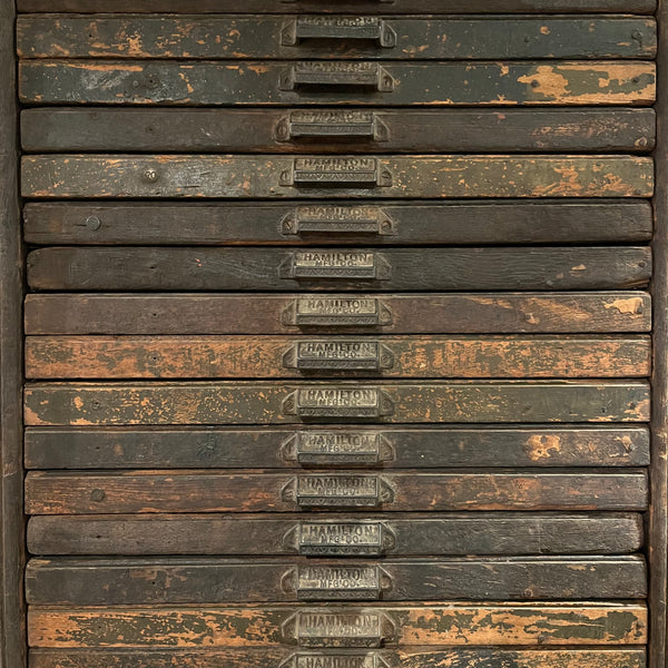Vintage Hamilton Print Cabinet