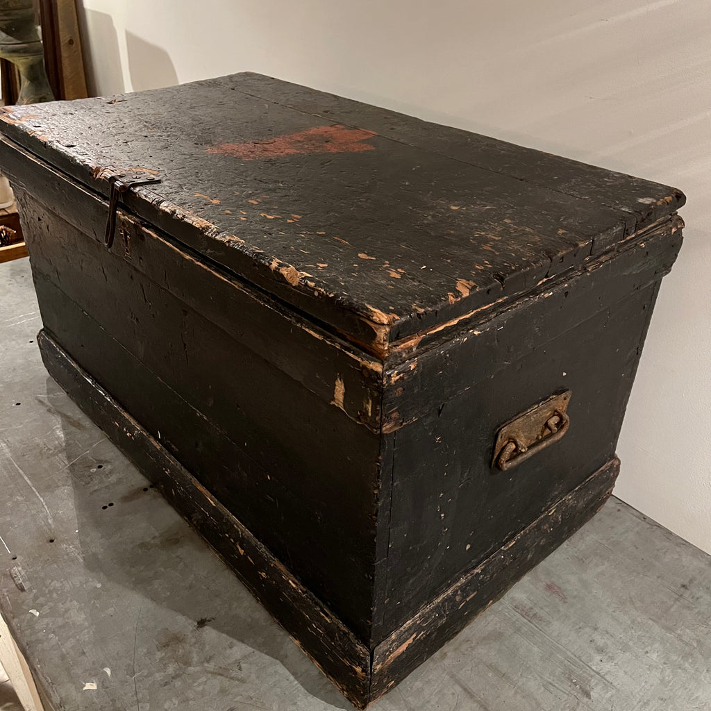 Black wooden chest deals