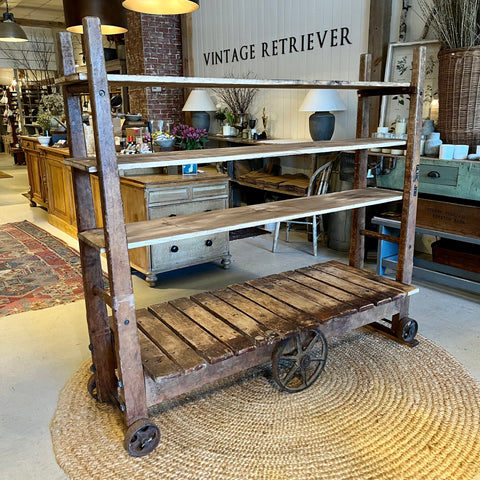 Vintage Industrial Cart Shelves