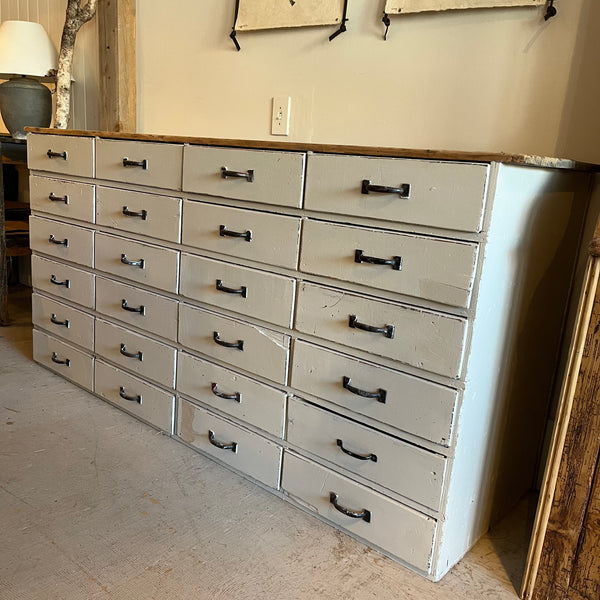 Vintage Painted 24-Drawer Cabinet