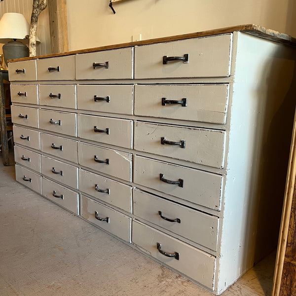Vintage Painted 24-Drawer Cabinet