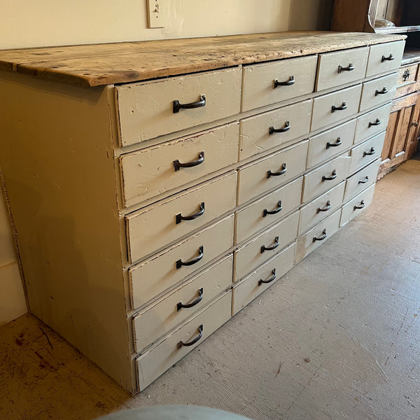 Vintage Painted 24-Drawer Cabinet