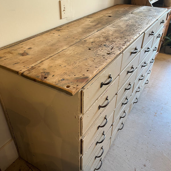 Vintage Painted 24-Drawer Cabinet