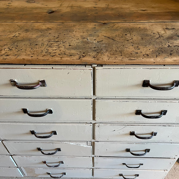 Vintage Painted 24-Drawer Cabinet