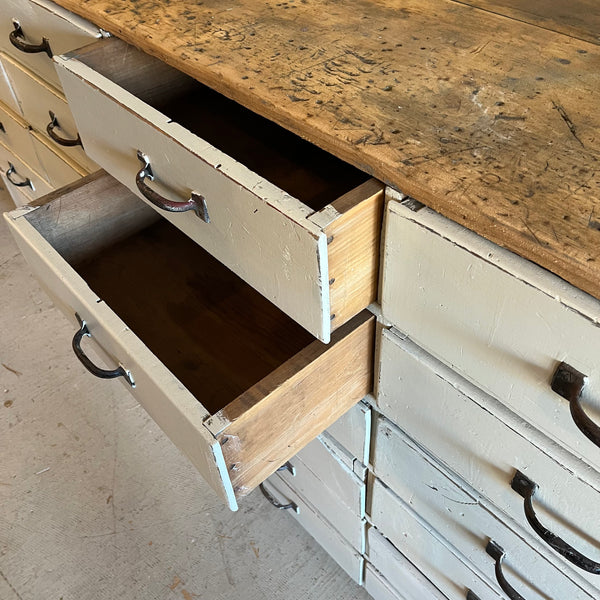 Vintage Painted 24-Drawer Cabinet